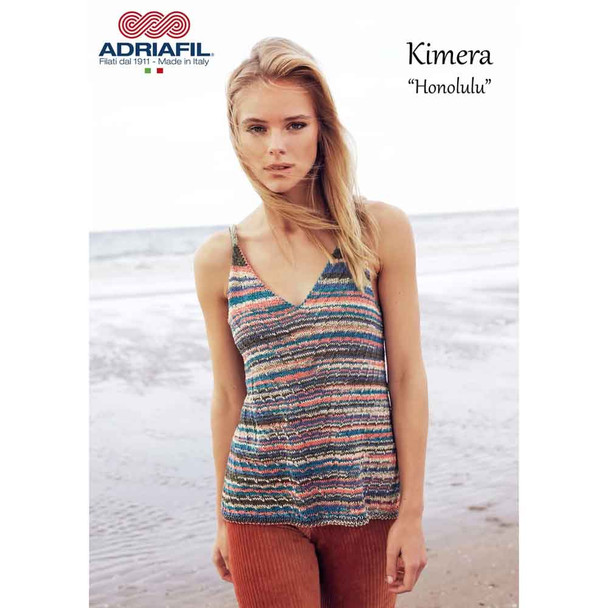 Honolulu Top Knitting Pattern | Adriafil Kimera DK | Digital Download - Main Image