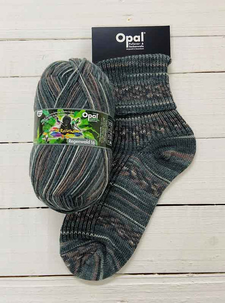 Opal Rainforest 16 (Regenwald XVI) 4 Ply Sock Knitting Yarn | Various Shades - 9906 The Checker
