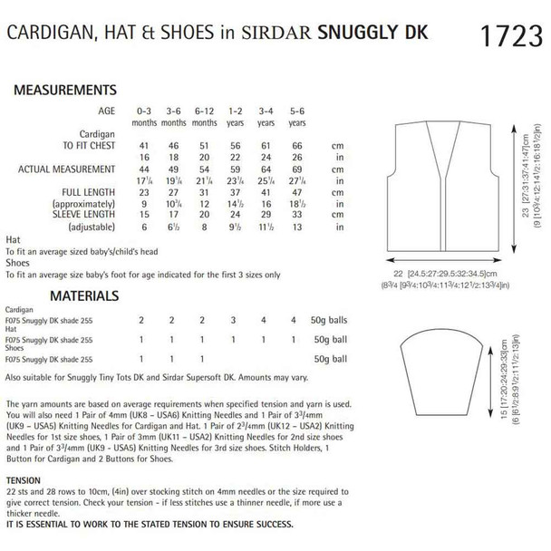 Lacy Cardigan, Hat and Shoes Knitting Pattern | Sirdar Snuggly DK 1723 | Digital Download - Pattern Table