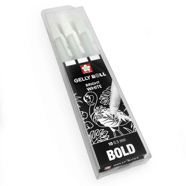 Sakura Gelly Roll | Bright White Gel Pen Set - 3 Pens | Bold 0.5