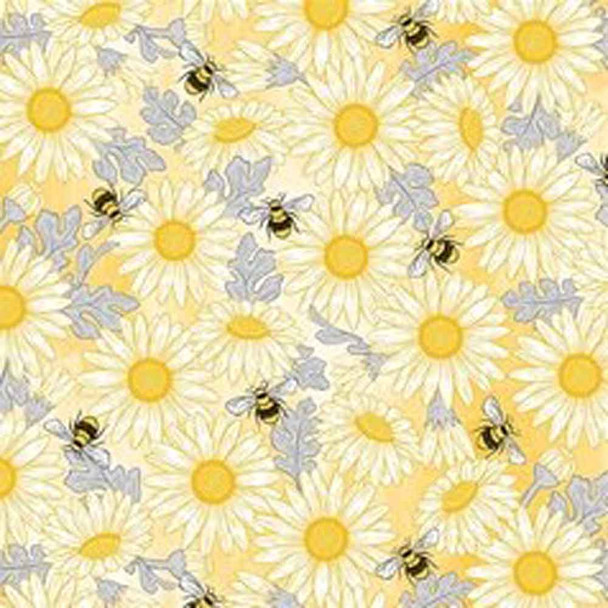 Queen Bee | Diane Kappa | Michael Miller Fabrics | MMDC9160YELLOW | Feed the Bees Yellow