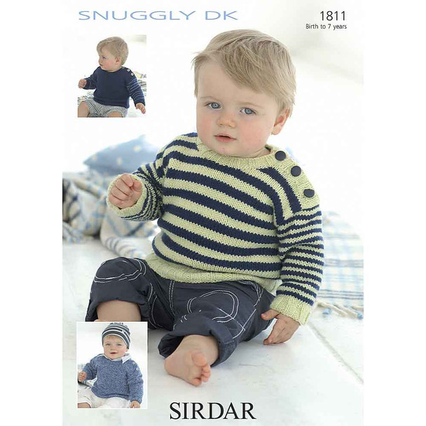 Baby/Boys Sweaters Knitting Pattern | Sirdar Snuggly DK 1811 | Digital Download - Main Image