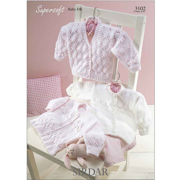 Baby/Girl's Cardigans Knitting Pattern | Sirdar Snuggly DK 3102 | Digital Download - Main Image