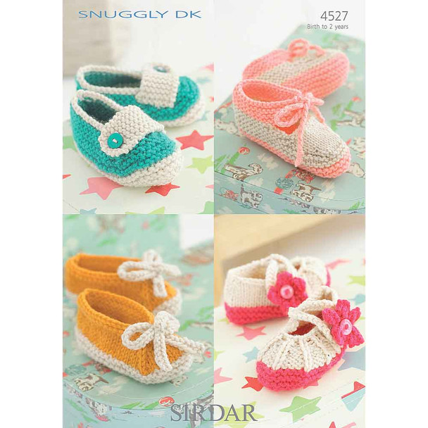 Baby Shoes Knitting Pattern | Sirdar Snuggly DK 4527 | Digital Download - Main Image