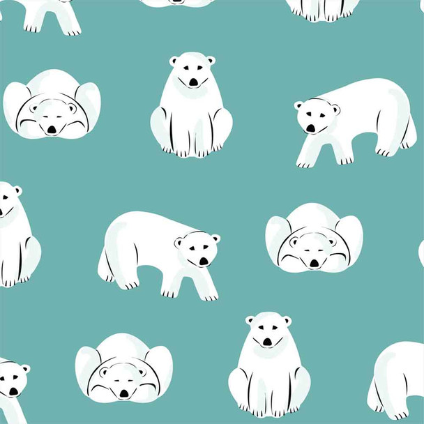 Northerly Flannels Cloud9 Fabrics | C9NT226933 Polar Bears Dark Turquoise