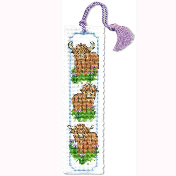 Textile Heritage | Counted Cross Stitch Bookmark Kit | Wee Hieland Coos - Main Image