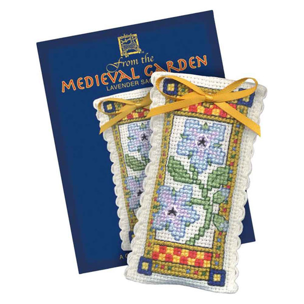 Textile Heritage | Counted Cross Stitch Lavender Sachet Kit | Medieval Garden