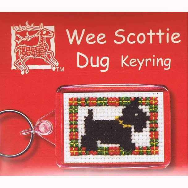 Textile Heritage | Counted Cross Stitch Keyring Kit | Wee Scottie Dug