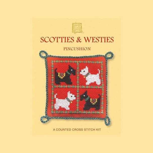 Textile Heritage | Counted Cross Stitch Pincushion Kit | Scotties & Westies - Main Image