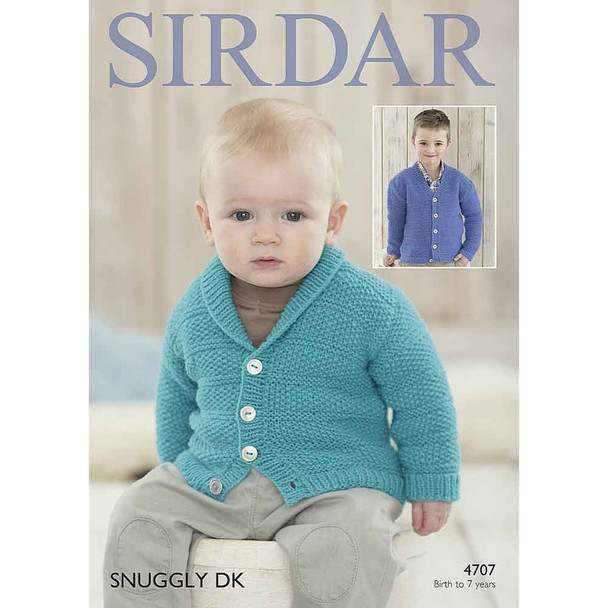 Boys Cardigan Knitting Pattern | Sirdar Snuggly DK 4707 | Digital Download - Main Image