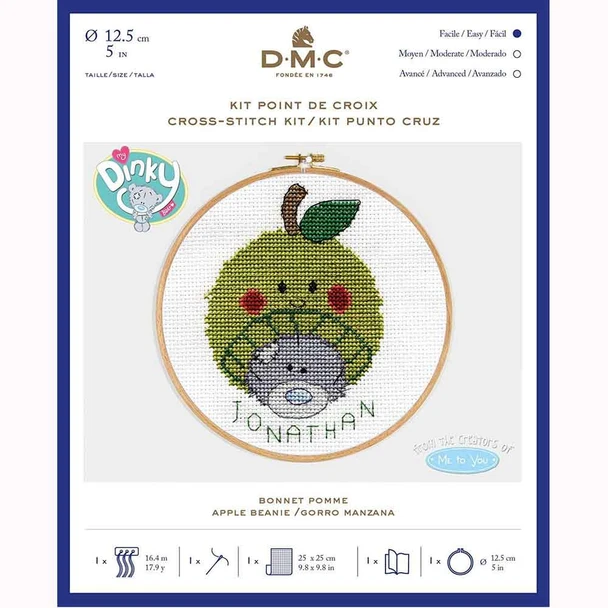 DMC | Cross Stitch Kit | Me to You My Dinky Bear | Lamb Beanie - Main Image