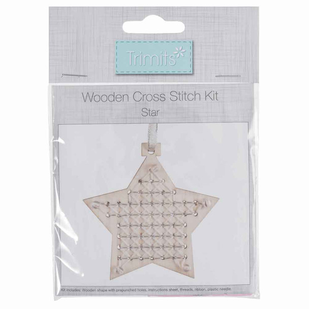 Trimits | Star Shaped Wooden Cross Stitch Shape  - Main Image