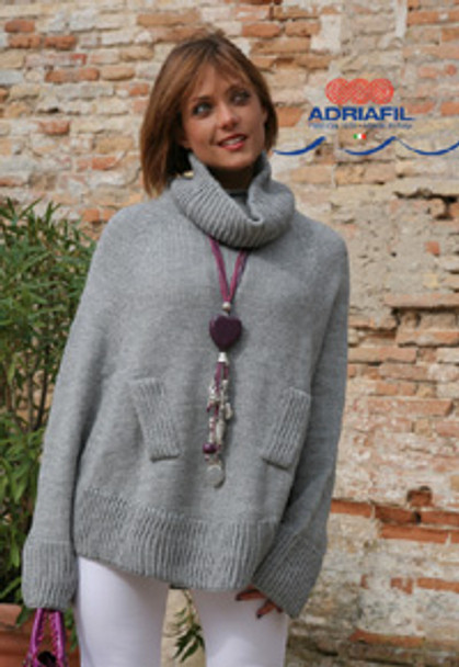 Talia Poncho Knitting Pattern | Adriafil Mirage Knitting DK Yarn | Free Downloadable Pattern - Main Image