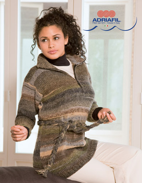 Pila Pullover / Jumper Knitting Pattern | Adriafil Mistero Chunky Knitting Yarn | Free Downloadable Pattern - Main Image