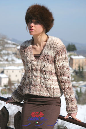 Agio Pullover / Jumper Knitting Pattern | Adriafil Mito Super Chunky Knitting Yarn | Free Downloadable Pattern - Main Image
