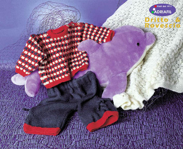 Child's Mini Pullover / Jumper and Trousers Knitting Pattern | Adriafil Regina DK Knitting Yarn | Free Downloadable Pattern - Main Image