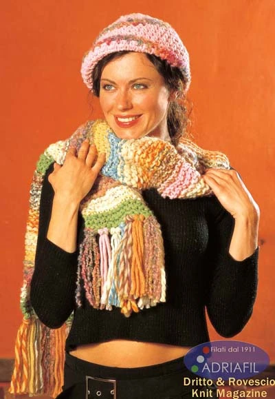 Ines Outfit - Hat & Scarf Knitting Pattern | Adriafil Candy Super Chunky Knitting Yarn | Free Downloadable Pattern - Main Image