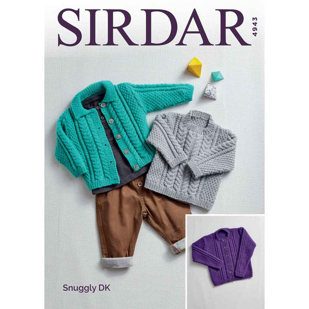 Girl's Cardigan and Sweater Knitting Pattern | Sirdar Snuggly DK 4943 | Digital Download - Main Image