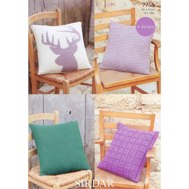 Cushion Covers Knitting Pattern | Sirdar Country Style DK 7755 | Digital Download - Main Image