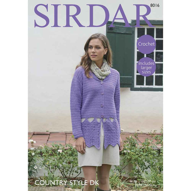 Ladies Jacket Crochet Pattern | Sirdar Country Style DK 8016 | Digital Download - Main Image