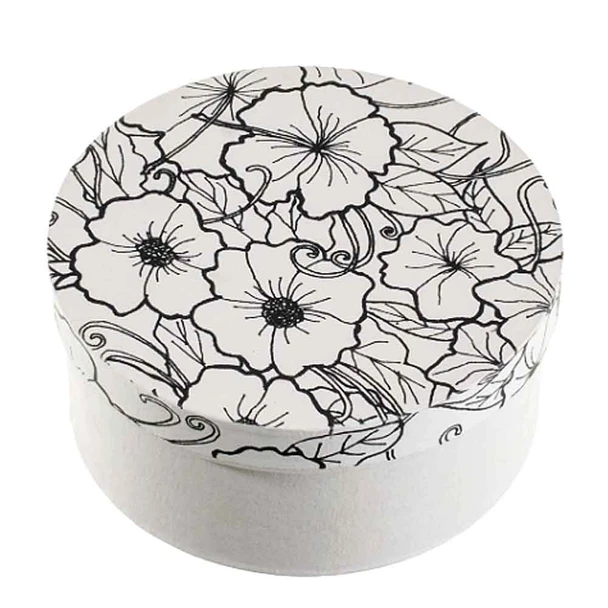 Round Box, Hibiscus Pattern | 15 x 7cm | DoodleArt | Efco