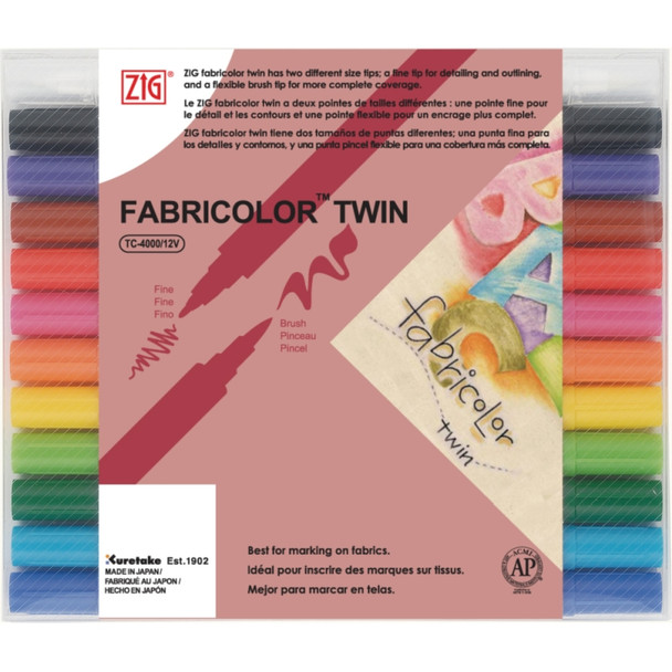 Zig Fabricolor 12 Colour Set | Kuretake - Main Image