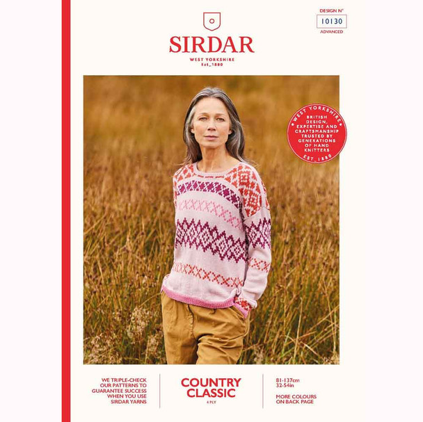 Colourwork Sweater Knitting Pattern | Sirdar Country Classic 4 Ply 10130 | Digital Download - Main Image