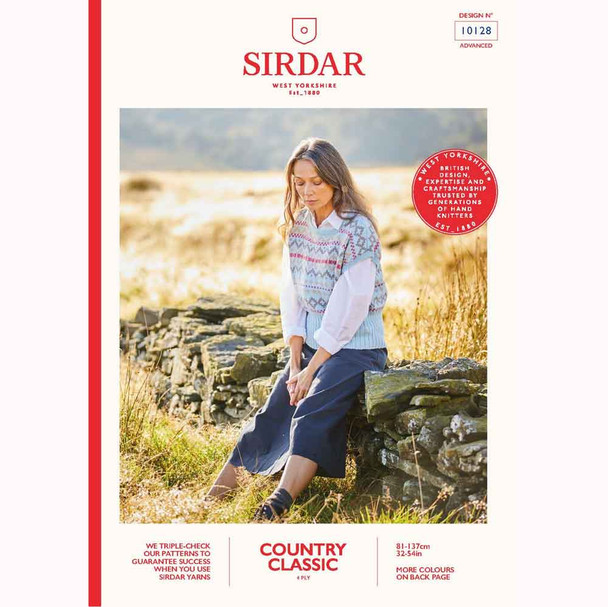 Ladies Fair Isle Top Knitting Pattern | Sirdar Country Classic 4 Ply 10128 | Digital Download - Main Image