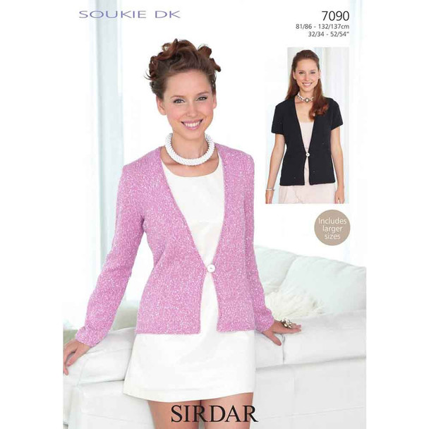Lady's Cardigans Knitting Pattern | Sirdar Soukie DK 7090 | Digital Download - Main Image