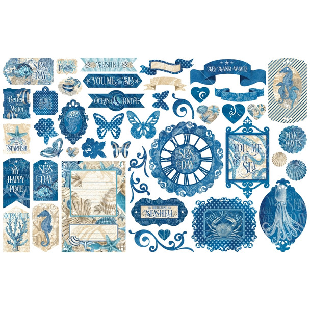 Die Cut Assortment | Ocean Blue | Graphic 45 | Content Side A