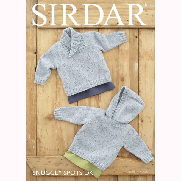 Baby Boy's and Boy's Sweaters Knitting Pattern | Sirdar Snuggly Spots DK 4811 | Digital Download - Main Image