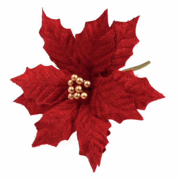 Velvet Poinsettia Pick | Medium | Occasions