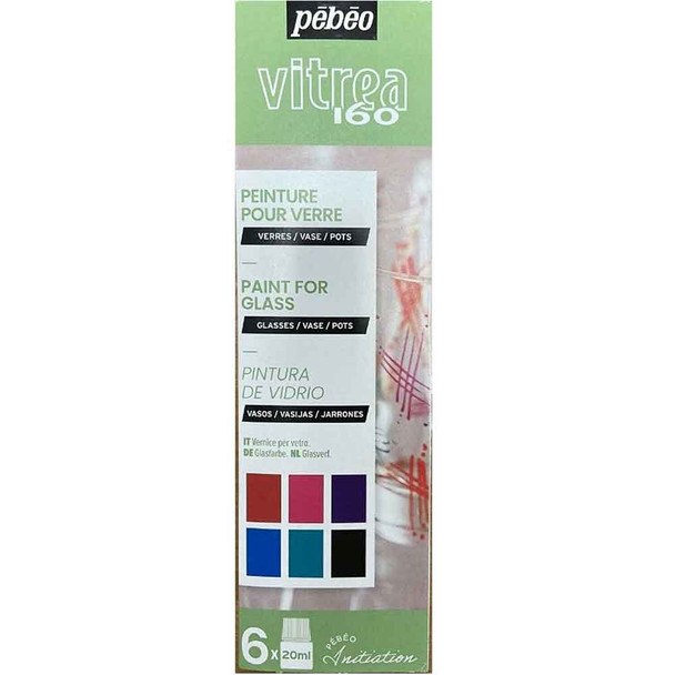 Pebeo Vitrea 160 Initiation Set | Pastel Set | 6 x 20 ml Jars - Main Image