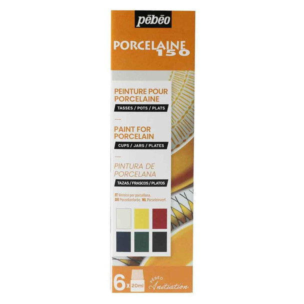 Pebeo Porcelaine 150 Initiation Set | Gloss Set No.1 | 6 x 20 ml Jars - Main Image