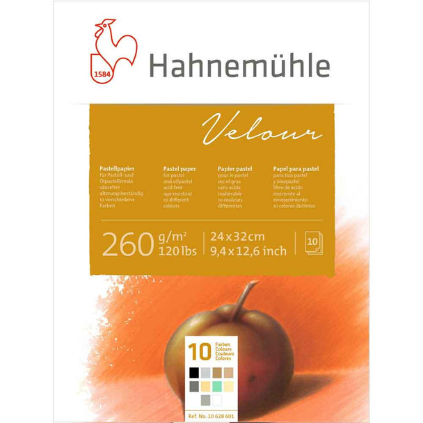 Hahnemuhle | Velour Pastel Pad | 260gsm | 24 x 32 cm | 10 Colours