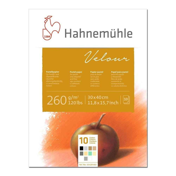 Hahnemuhle | Velour Pastel Pad | 260gsm | 30 x 40 cm | 10 Colours