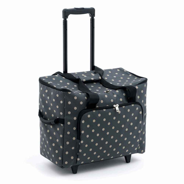 Sewing Machine Trolley Bag | Charcoal Polka Dot - Main Image