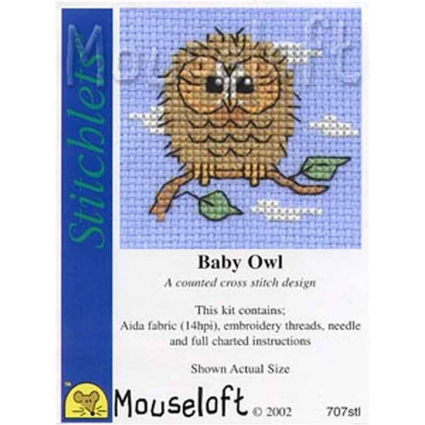 Mouseloft Stitchlets Mini Cross Stitch Kits | Baby Owl