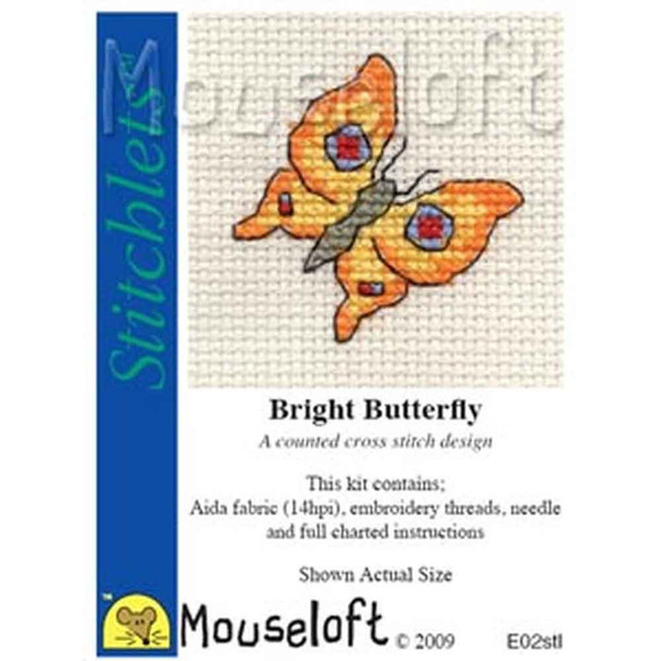 Mouseloft Stitchlets Mini Cross Stitch Kits | Bright Butterfly