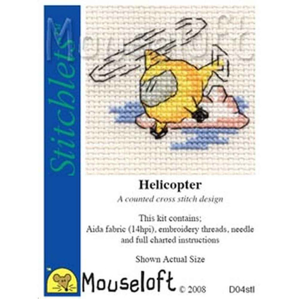 Mouseloft Stitchlets Mini Cross Stitch Kits | Helicopter