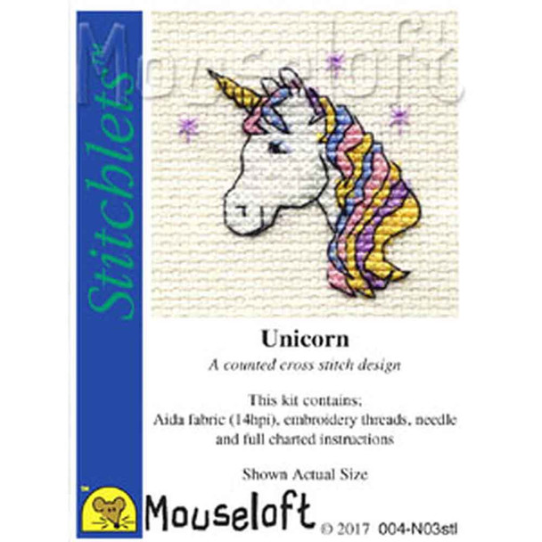 Mouseloft Stitchlets Mini Cross Stitch Kits | Unicorn