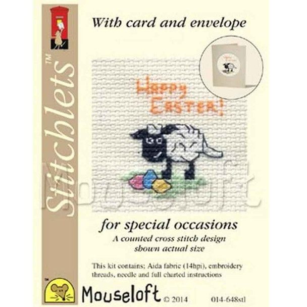 Mouseloft Stitchlets Mini Cross Stitch Kits For Special Occasions | Happy Easter Lamb