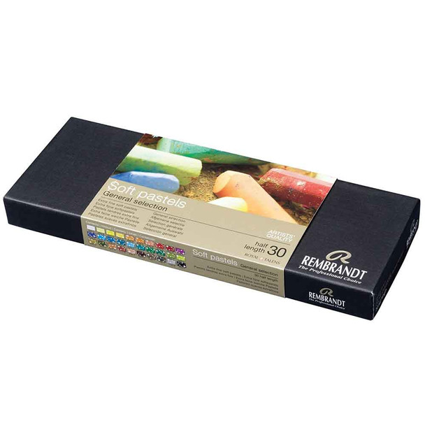 Rembrandt Soft Pastels General Selection Cardboard Box | Half Length | 30 Pieces - Main Image