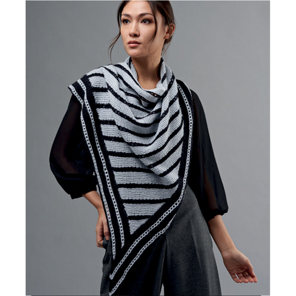 Emilia Eyelet Stripe Shawl Knitting Pattern | WYS Exquisite 4 Ply Knitting Yarn WYS98014 | Free Digital Download - 2nd Image
