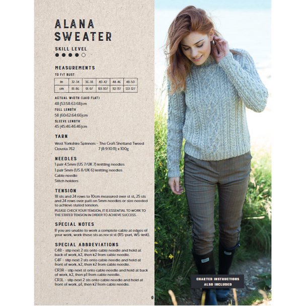 Alana Cabled Sweater Knitting Pattern | The Croft Aran Knitting Yarn WYS98027 | Digital Download - Pattern Information