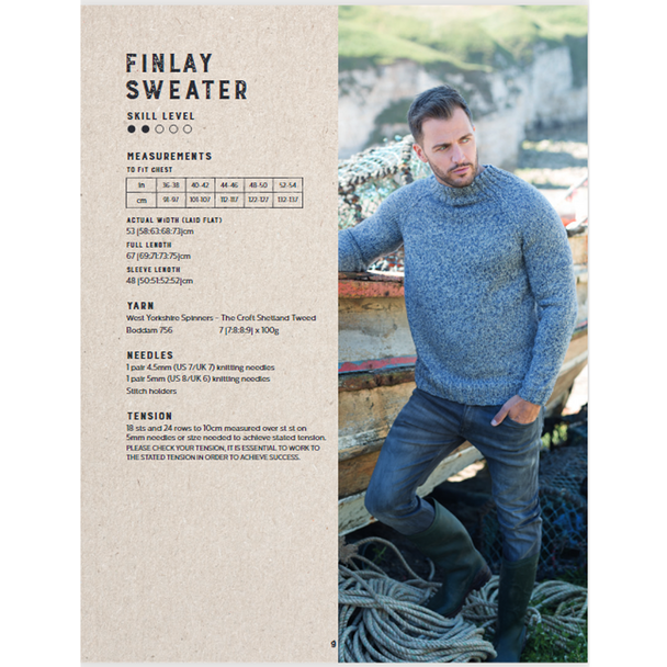 Finlay Sweater Knitting Pattern | WYS The Croft Aran Knitting Yarn WYS98034 | Digital Download - Pattern Table