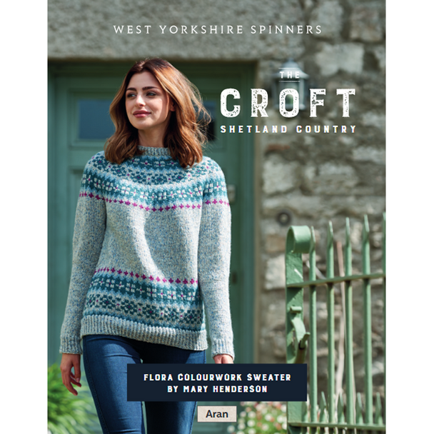 Flora Colourwork sweater Knitting Pattern | WYS The Croft Aran Knitting Yarn WYS98059 | Digital Download - Main Image