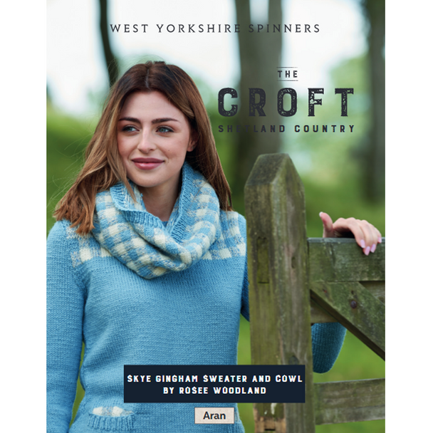 Skye Gingham Sweater & Cowl Knitting Pattern | WYS The Croft Aran Knitting Yarn WYS98062 | Digital Download - Main Image