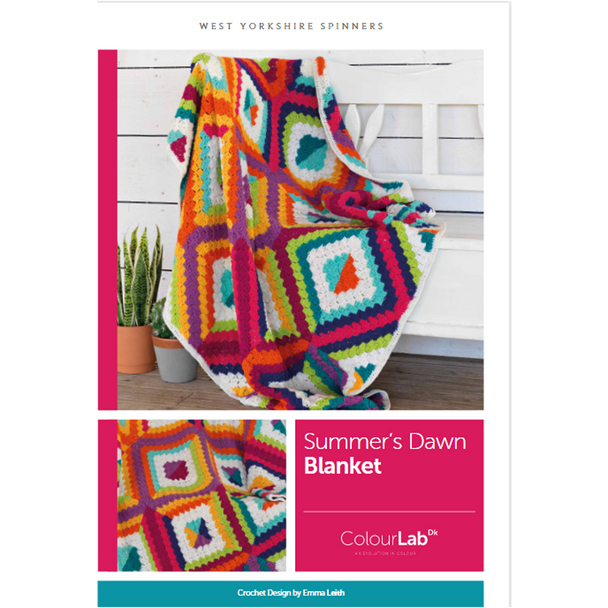 Summer’s Dawn C2C Blanket Knitting Pattern | WYS Colour Lab DK Knitting Yarn WYS88972 | Digital Download - Main Image