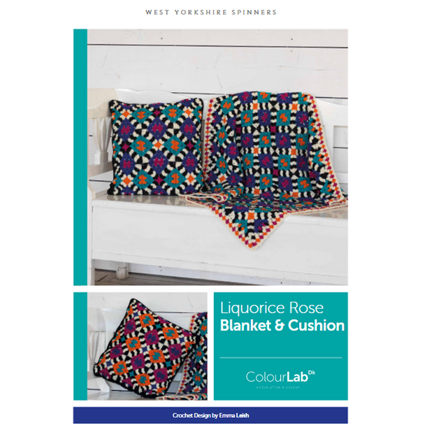 Liquorice Rose Blanket & Cushion Knitting Pattern | WYS Colour Lab DK Knitting Yarn WYS88973 | Digital Download - Main Image